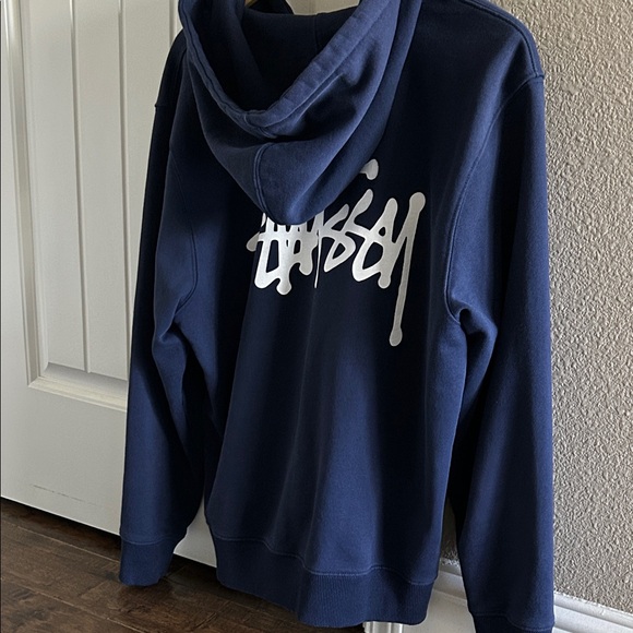 Stussy Men's Dark Blue Zip-Up Sweater - Picture 7 of 9